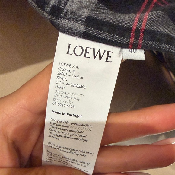 Loewe shirt long sleeve Patchwork Plaid Shirt in Brown and Black sz 40 - Picture 8 of 9